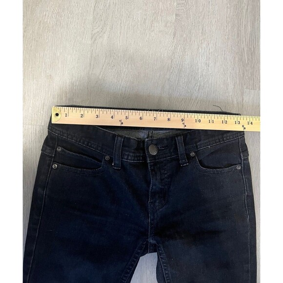 Free People 25 Black Distressed Frayed Hem Grunge Destroyed Cropped Skinny Jeans - Picture 9 of 11